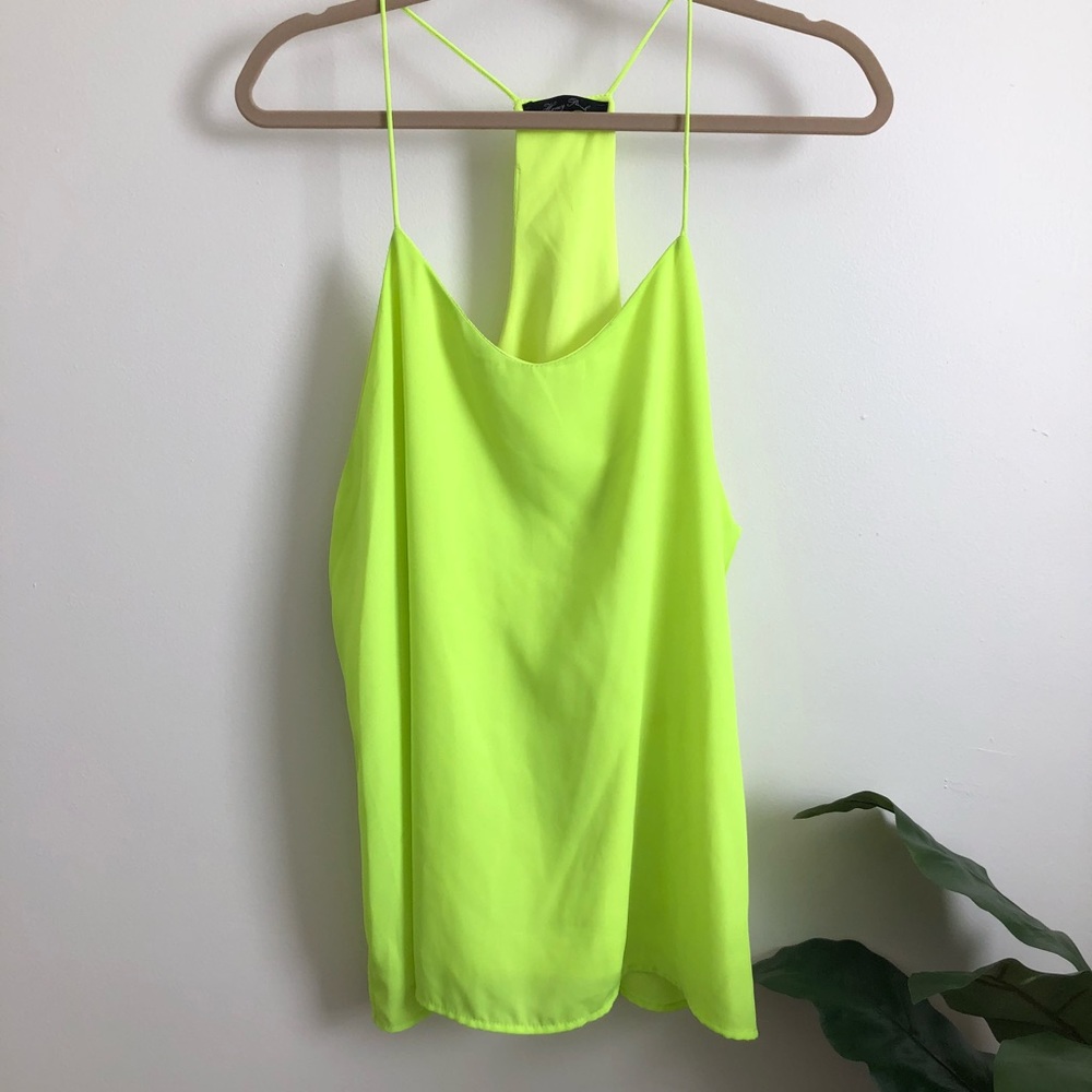 Neon Yellow Racer Back Tank Top